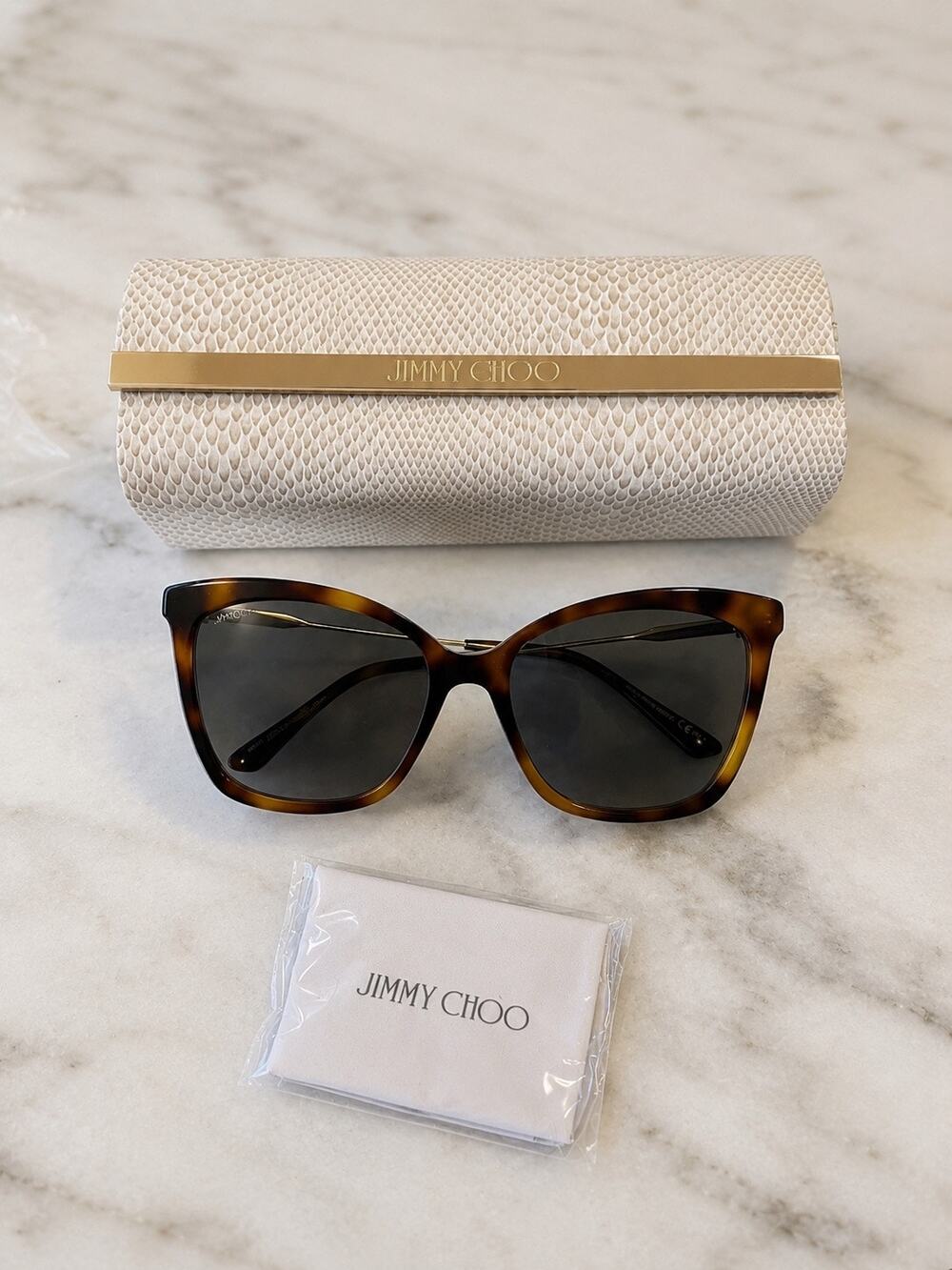 Jimmy Choo Cat Eye Havana Frame Cat Eye Sunglasses NWT